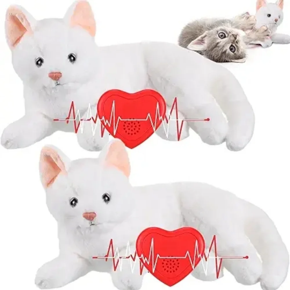 NIB - White Plush Cat Toy with Red Heart
